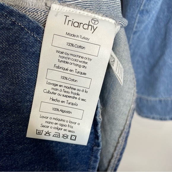 Triarchy | Le Artiste | Two-Tone Denim Shirt | Size M - Picture 10 of 12